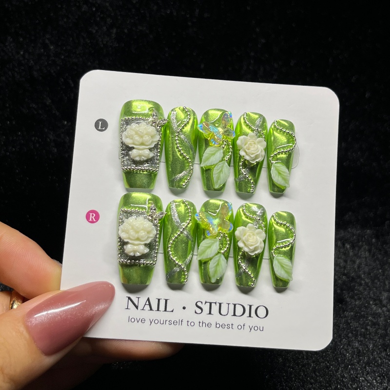 เล็บปลอมสีโรสโกลด์ 10 ชิ้น แบบ - Nail Art Rose Gold บทวิจารณ์และราคา