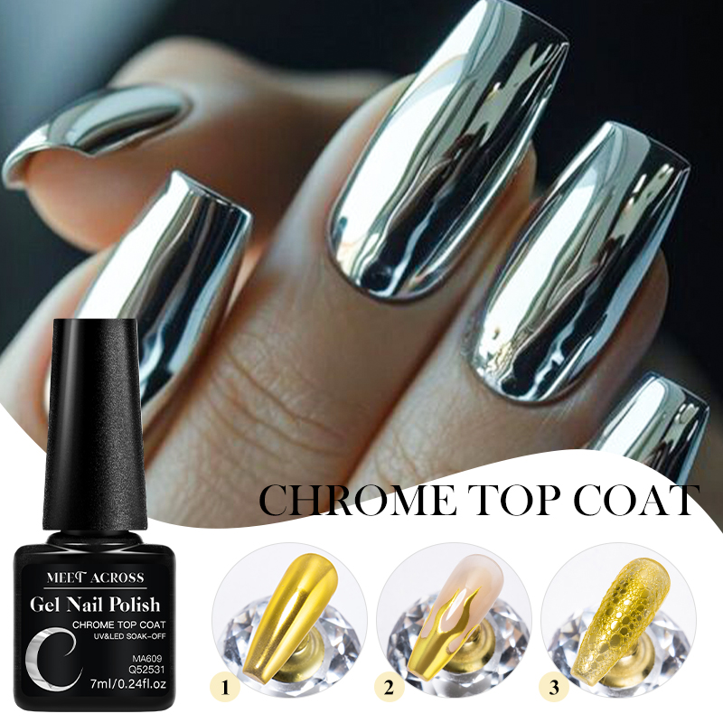 เจลเคลือบเงาโครเมี่ยม 7 มล. สำ - Nail Glitter Chrome บทวิจารณ์และราคา