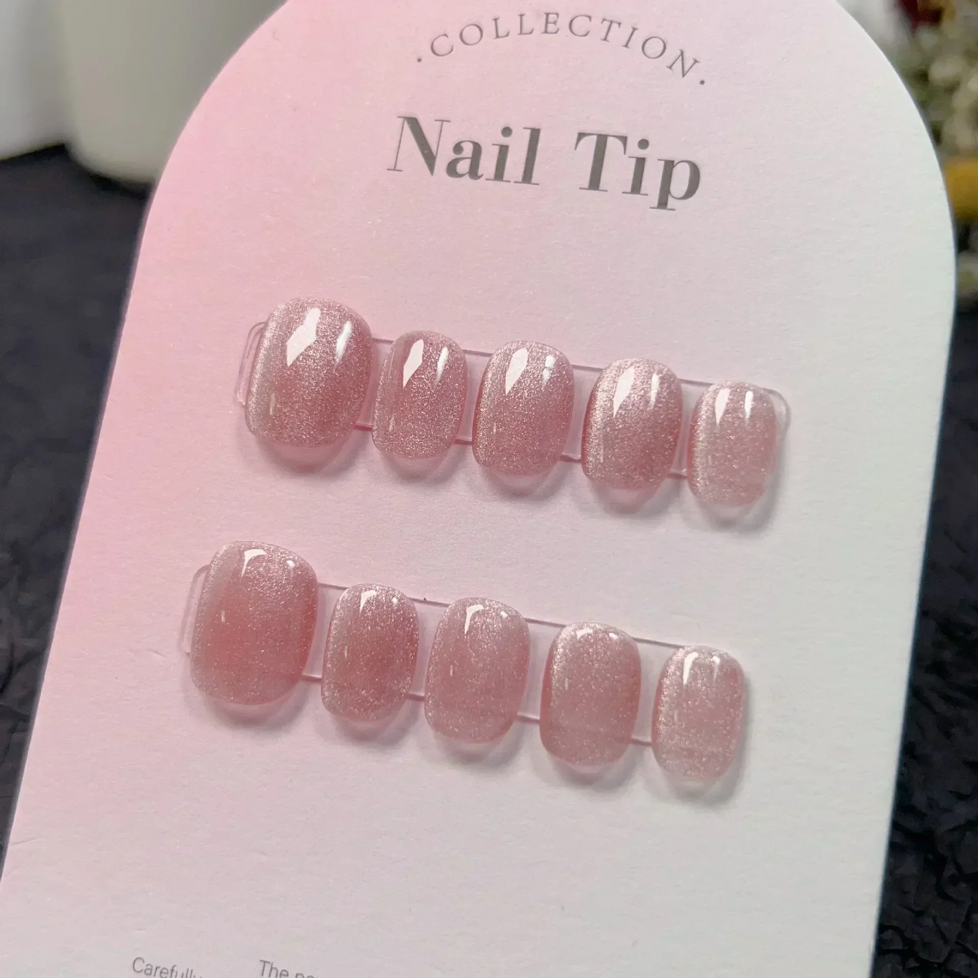 เล็บปลอมแบบกดติด 10 ชิ้น สีเขี - Nail Art Full Cat Eye บทวิจารณ์และราคา