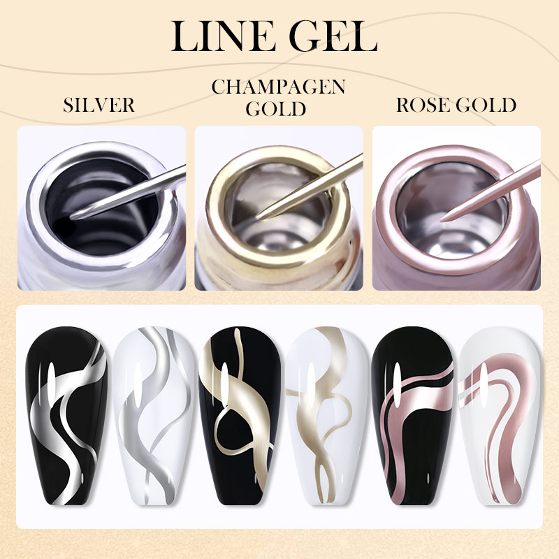 LILYCUTE เจลไลเนอร์เพ้นท์เล็บเ - Nail Art Rose Gold บทวิจารณ์และราคา