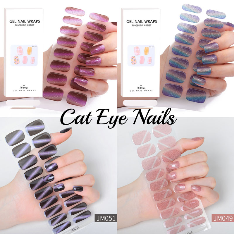 กึ่งบ่มเจลเล็บสติ๊กเกอร์ครบชุด - Nail Art Full Cat Eye บทวิจารณ์และราคา